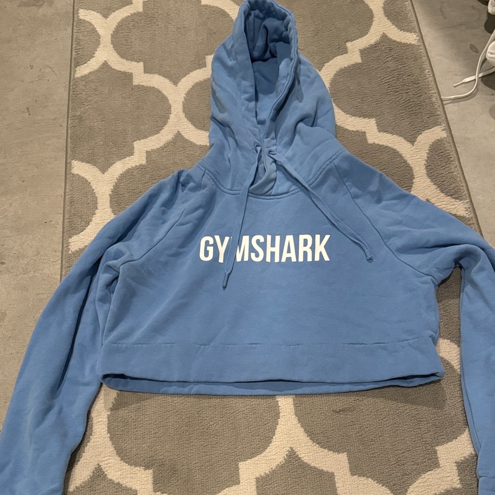 Gymshark Women's Cropped Blue Hoodie